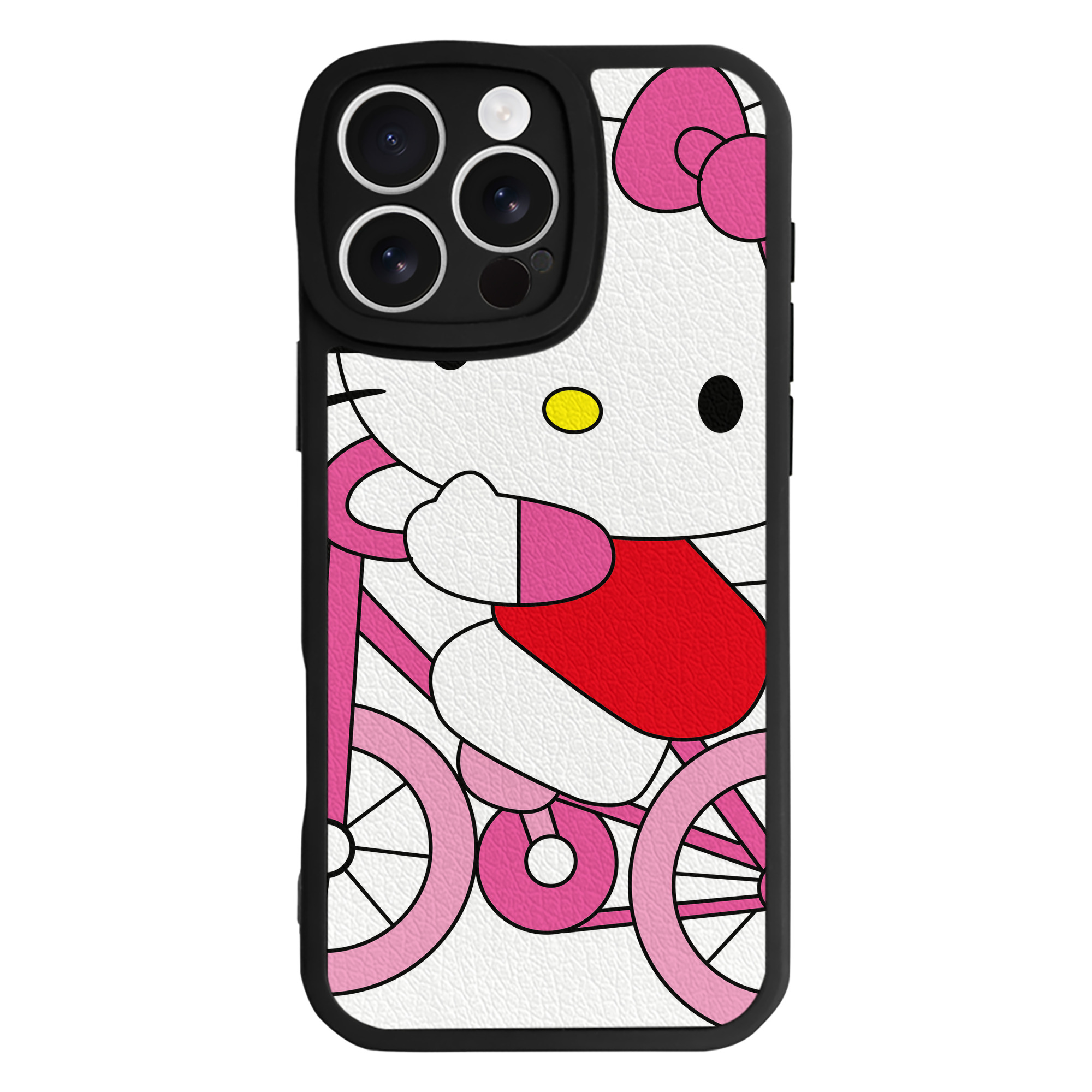 （画像用） Hello Kitty ハローキティ 【iPhone 16シリーズ対応】シリコンスマホケース（レザー調） 材質：シリコン
